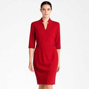 NWT Tahari Arthur S. Levine Red Sheath Dress Size 6